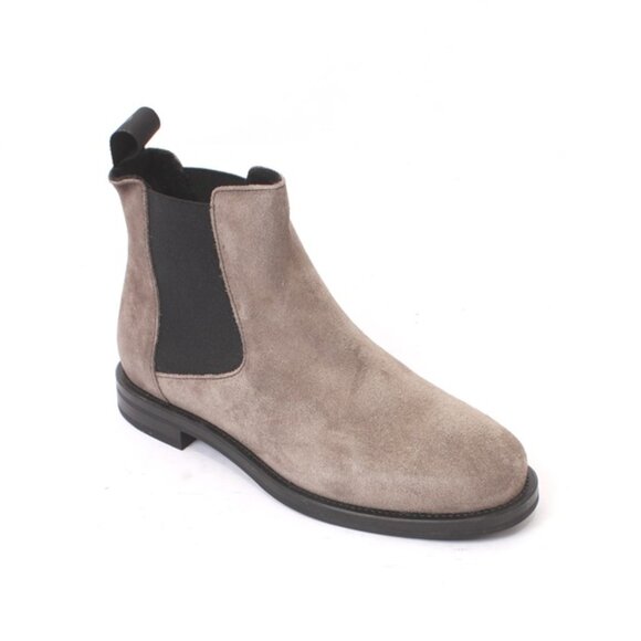 FRAU 2504 Taupe Suede Leather Elastic Chelsea Pull-On Ankle Boots - Picture 1 of 7